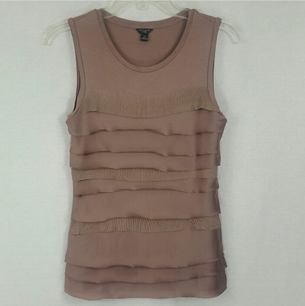 Ann Taylor Petite Purple Sleeveless Blouse S